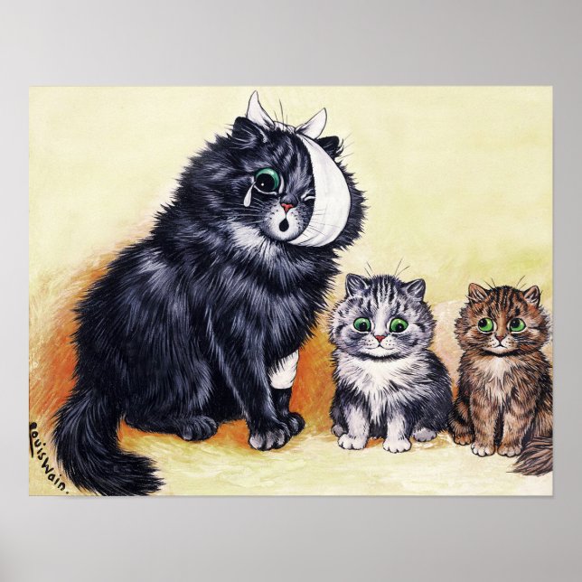 Katzenkatastrophe, Louis Wain Poster (Vorne)