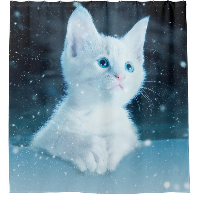 Katzenkätzchen Kunst Tierwelt Duschvorhang (Vorderseite)