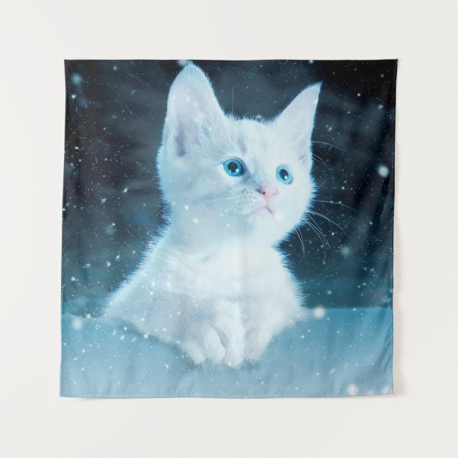Katzenkätzchen Kunst Tierwelt Wandteppich (Vorderseite)