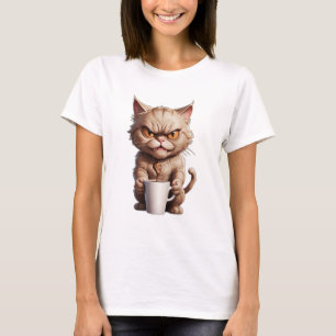 Katzenkätzchen mit Kaffee-Tasse niedliche, lustig T-Shirt