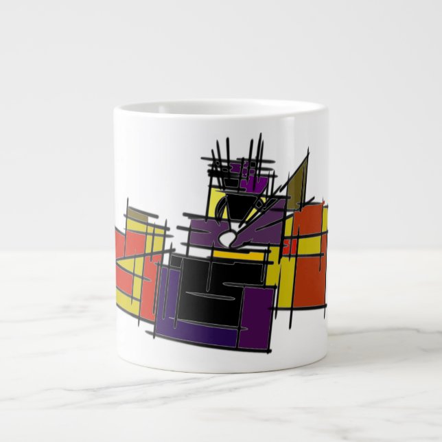 Katzenkätzchen und Kürbis Jumbo-Tasse (Vorderseite)