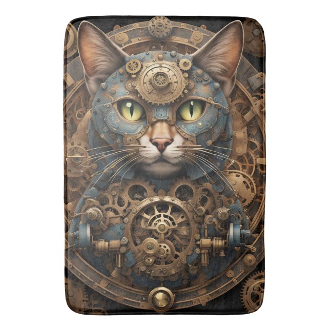 Katzenkatze AI art Bath Mat Badematte (Vorderseite Vertikal)