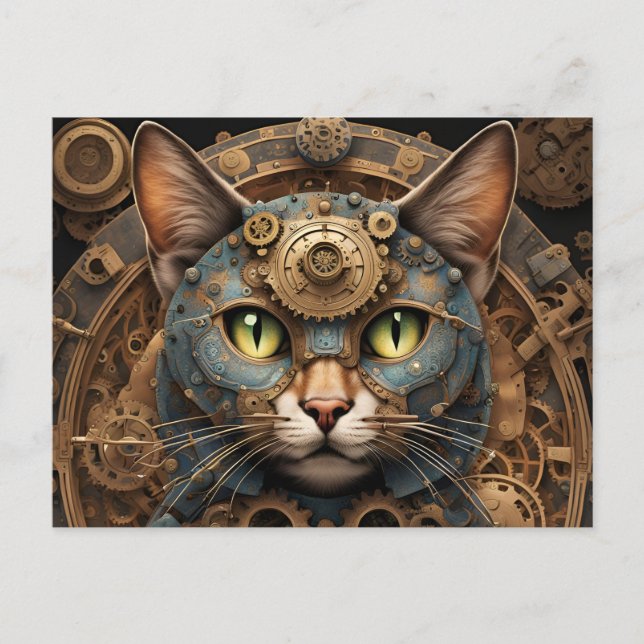 Katzenkatze AI Kunst Postkarte (Vorderseite)