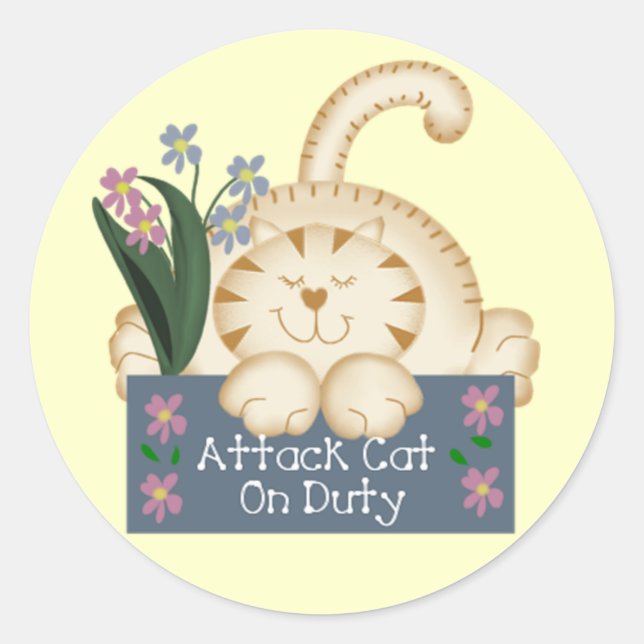 Katzenkatze auf Zollaufkleber anlegen Runder Aufkleber (Vorderseite)