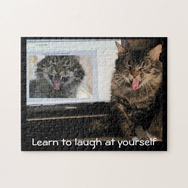 Katzenkatze lacht über sich selbst puzzle (Horizontal)