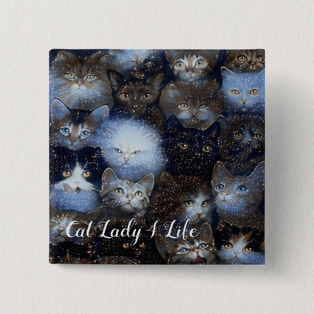 Katzenkatze Lady 4 Lebenstaste Button (Vorderseite)