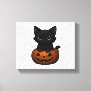 Katzenkatze - Niedliches Spooky Halloween-Shirt fü Leinwanddruck