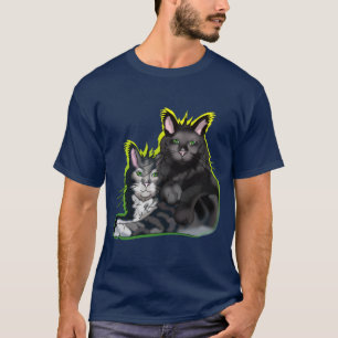 Katzenkatzenbrüder mit grünen Augen T-Shirt