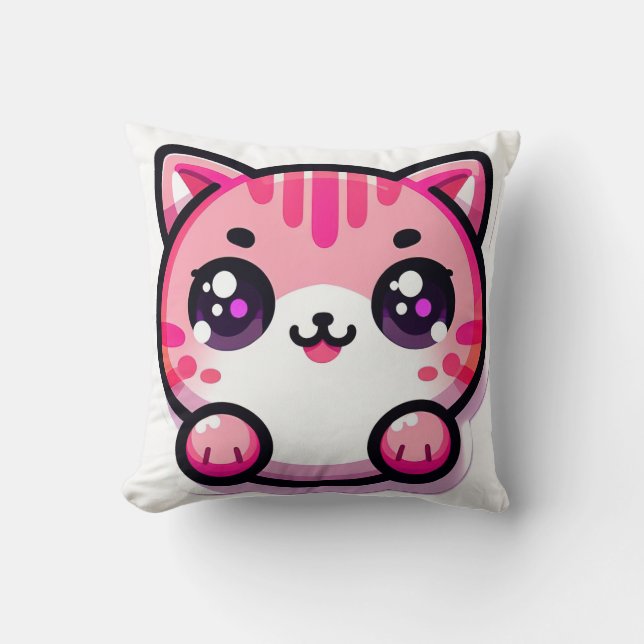 Katzenkawaii Kissen (Vorderseite)