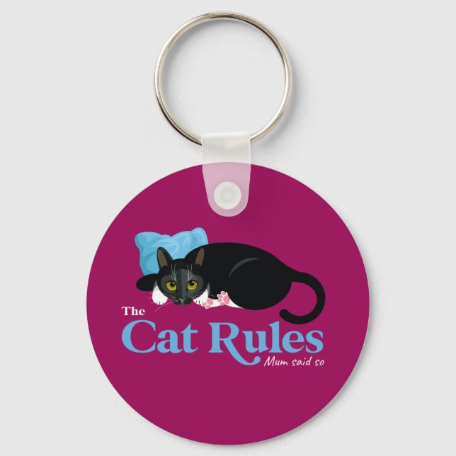 Katzenkeyring - Katzenregeln - Bleibe Ruhe Schlüsselanhänger (Rückseite)