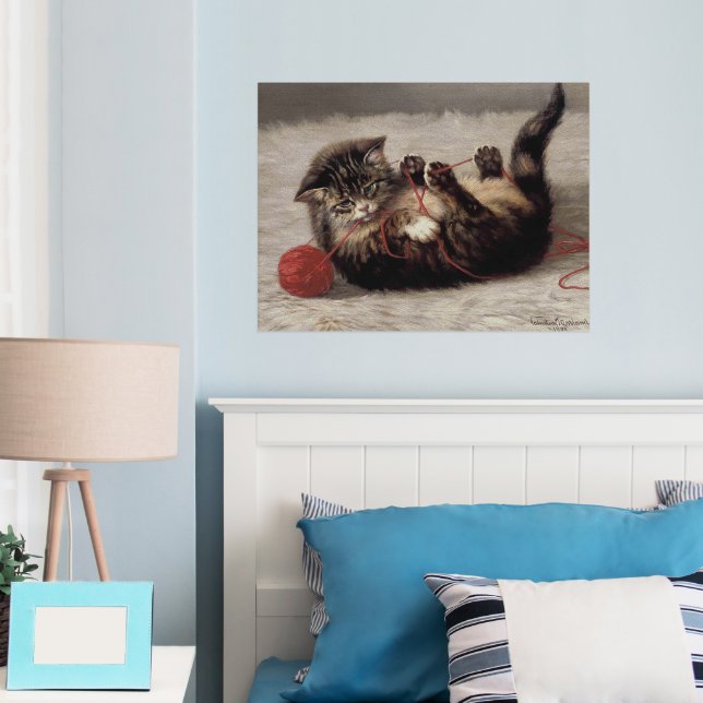 Katzenklatsche, eine Katze, die Galle aus dem Garn Foliendrucke (In Situ (Schlafzimmer))