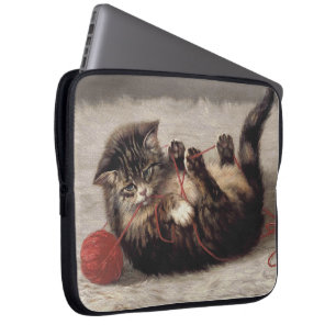 Katzenklatsche, eine Katze, die Galle aus dem Garn Laptopschutzhülle