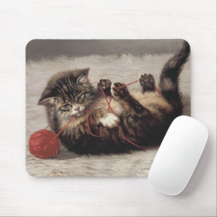 Katzenklatsche, eine Katze, die Galle aus dem Garn Mousepad