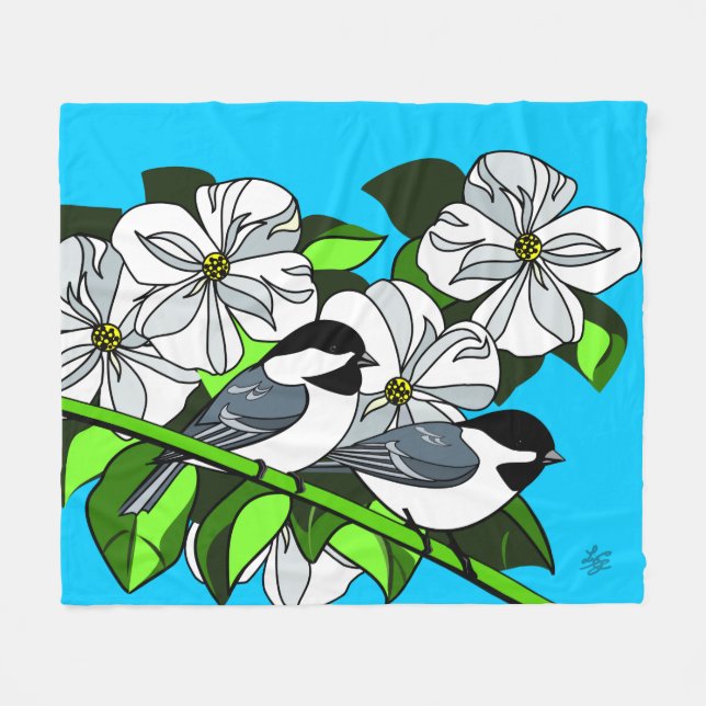Katzenklatschen und Dogwood Fleecedecke (Vorderseite (Horizontal))