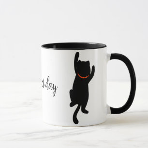 Katzenklettern mit Text Tasse