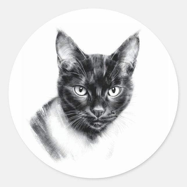 Katzenkohle Runder Aufkleber (Vorderseite)