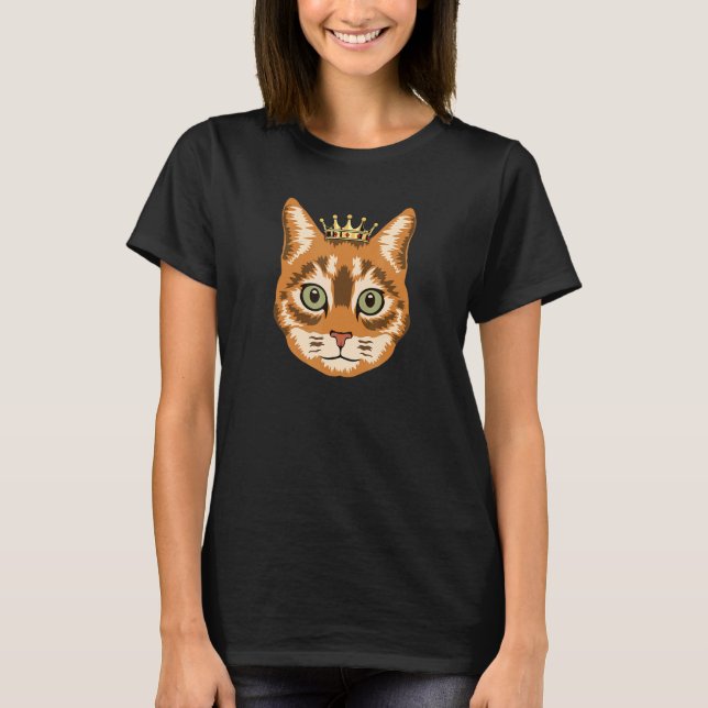 Katzenkönig mit einem Krontiermaskottgesicht T-Shirt (Vorderseite)