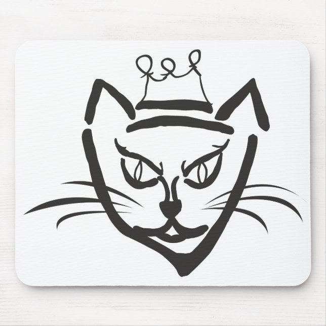 Katzenkönige Illustration, schwarz Mousepad (Vorne)