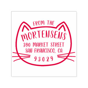 KatzenKontur Typografie Familienname Rücksendeadre Permastempel