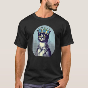 Katzenkopf Blau Cyanotypie Vintage Grafik Prinzess T-Shirt