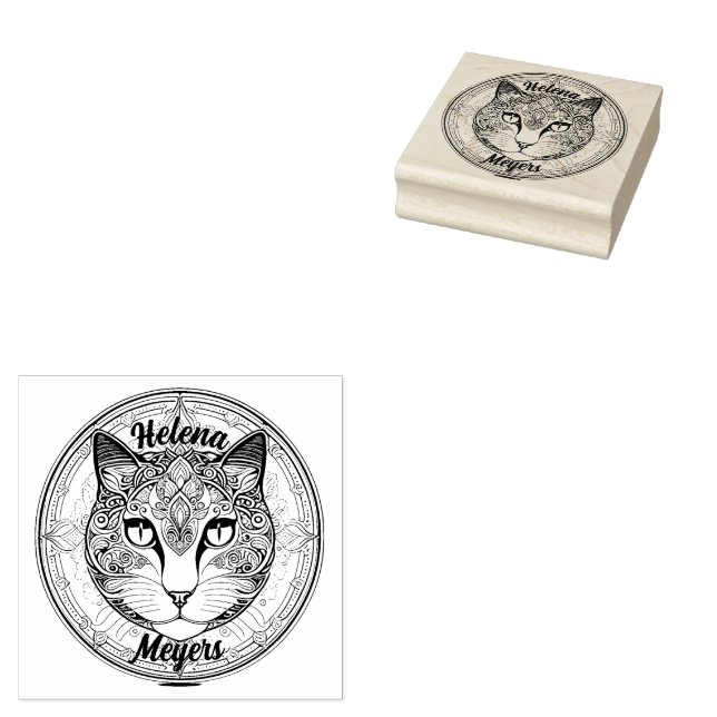 Katzenkopf Gummistempel (Stempel)