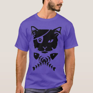 Katzenkopf mit Fischknochen T-Shirt