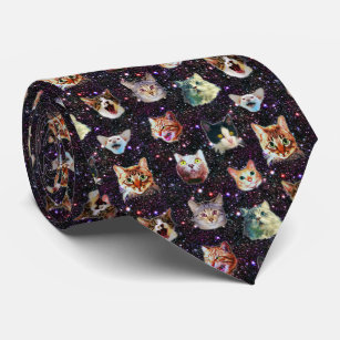 Katzenköpfe im Weltraum Funny Galaxy Muster Krawatte