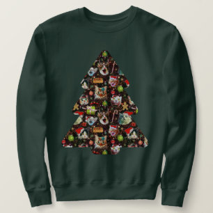 Katzenköpfe im Weltraum Funny Ugly Weihnachtssüßer Sweatshirt