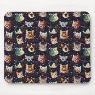 Katzenköpfe im Weltraum Gewittergalaxie-Muster Mousepad
