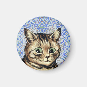 Katzenkopfzeichnung von Louis Wain Magnet