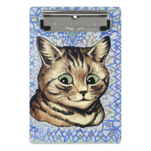Katzenkopfzeichnung von Louis Wain Mini Klemmbrett