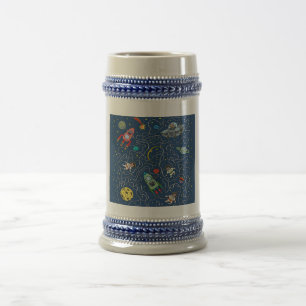 Katzenkosmos-Kosmonautenrakete Bierglas