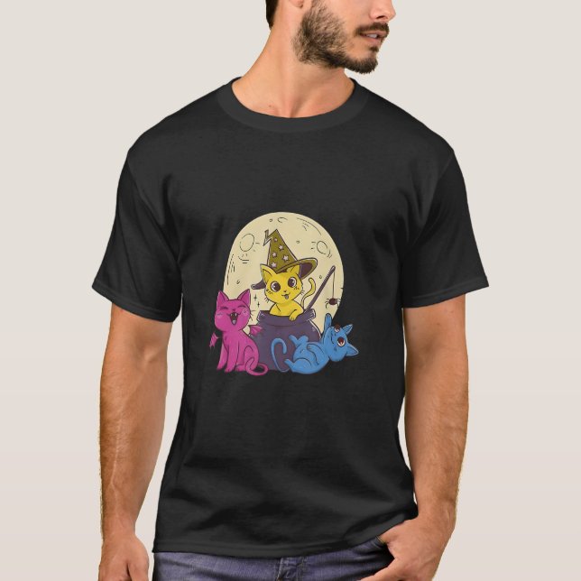 Katzenkostüm Pansexual Halloween Witz Kitty LGBT P T-Shirt (Vorderseite)