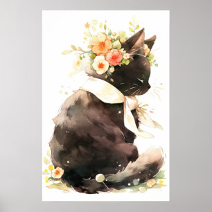 Katzenkralle mit schwarzer Katze Poster