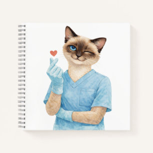 Katzenkrankenschwester mit Mini-Herz, die Liebe se Notizbuch