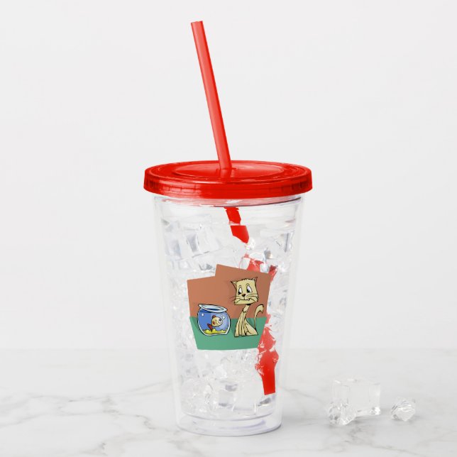 Katzenkratzer Acryltrinkbecher (Vorderseite Ice)