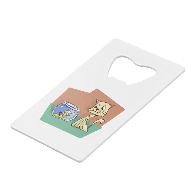 Katzenkratzer Geldbeutel Flaschenöffner (Rückseite Schrägansicht)