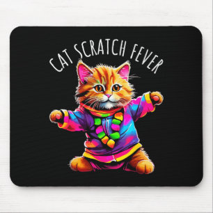Katzenkratzfieber Lustige Süße Bunte Tanzende Katz Mousepad