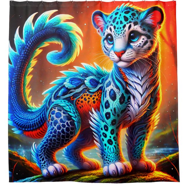 Katzenkreatur Duschvorhang (Vorderseite)