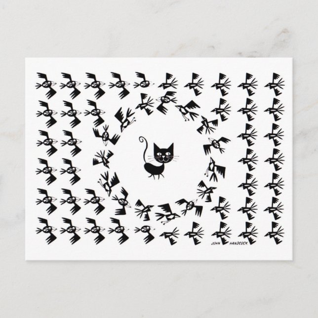 Katzenkreislauf und Vogelkreis Postkarte (Vorderseite)