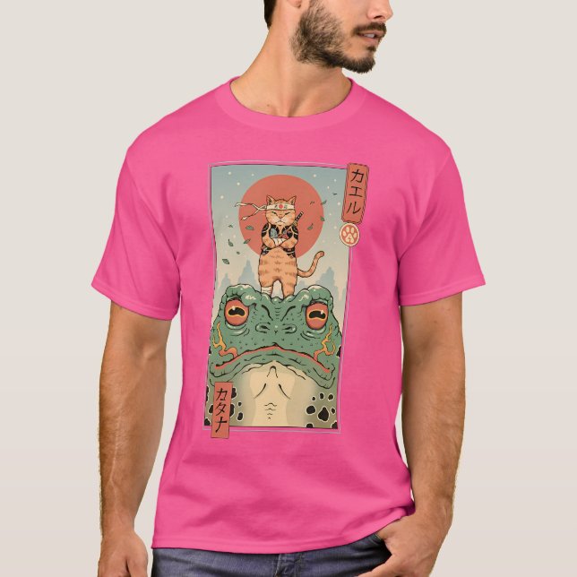 Katzenkrieger und der große Frosch T-Shirt (Vorderseite)