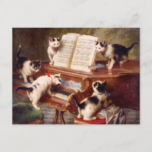 Katzenkunst: Das Kätzchen-Recital Postkarte