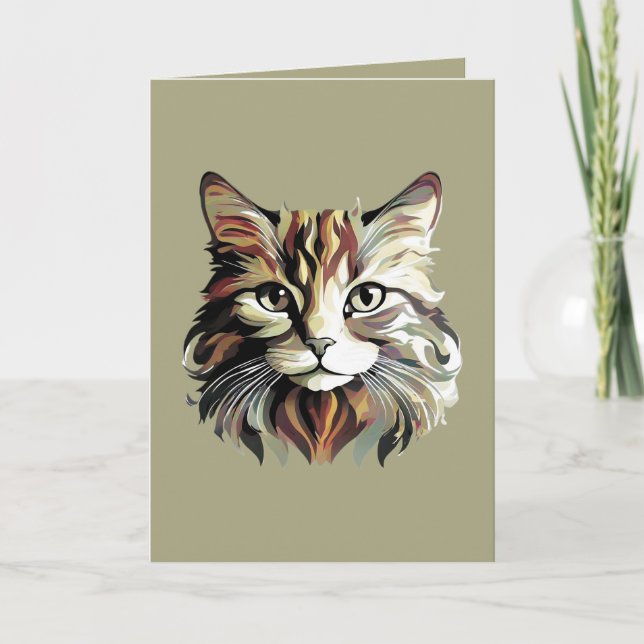 Katzenkunst-Design Grußkarte Karte (Vorderseite)