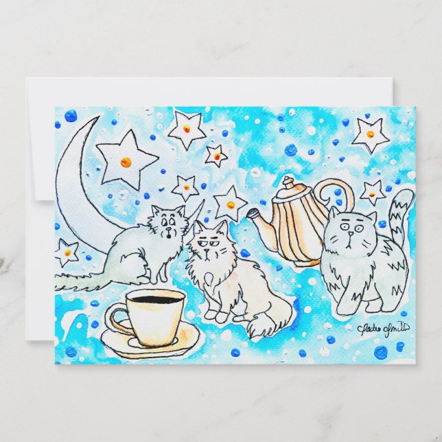 Katzenkunst Einladung (Vorderseite)