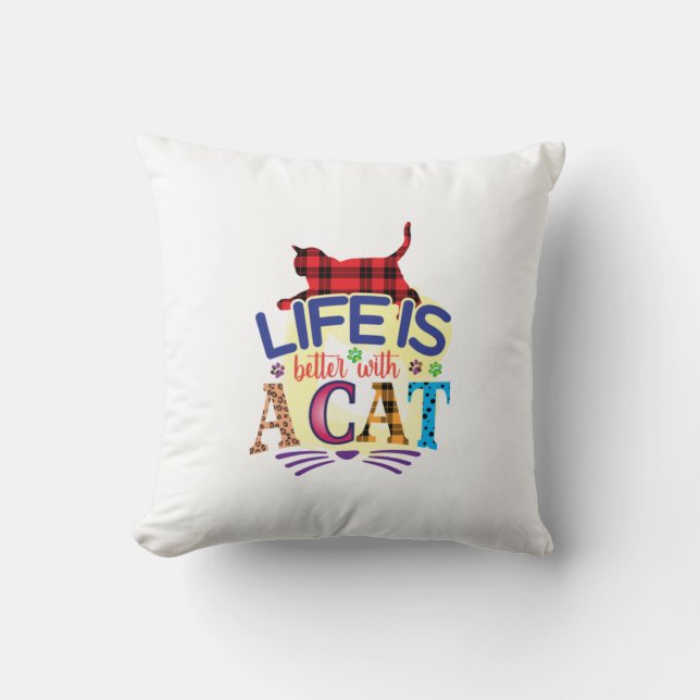 Katzenkunst ist besser mit Katze Kissen (Vorderseite)