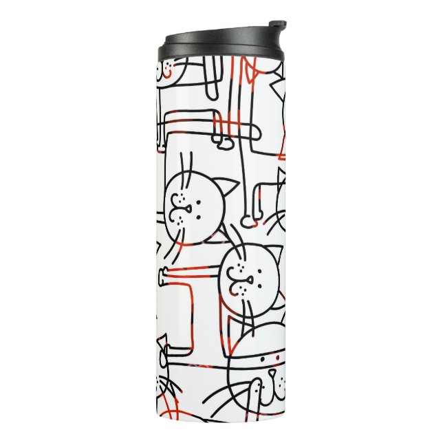 Katzenkunstlerin - Katzenweibchen Thermosbecher (Nach links gedreht)