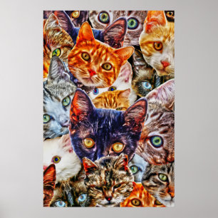 Katzenkunstmuster Poster