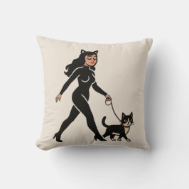 Katzenlady Cutie Smoking Cat | Katzen-Mama Grafik  Kissen