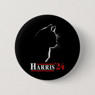 Katzenlady Für Kamala Harris Präsident Biden 24  Button