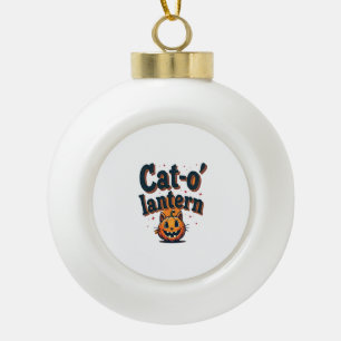 Katzenlaterne Keramik Kugel-Ornament